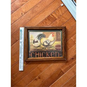 vintage farmhouse chicken picture cottage decor
